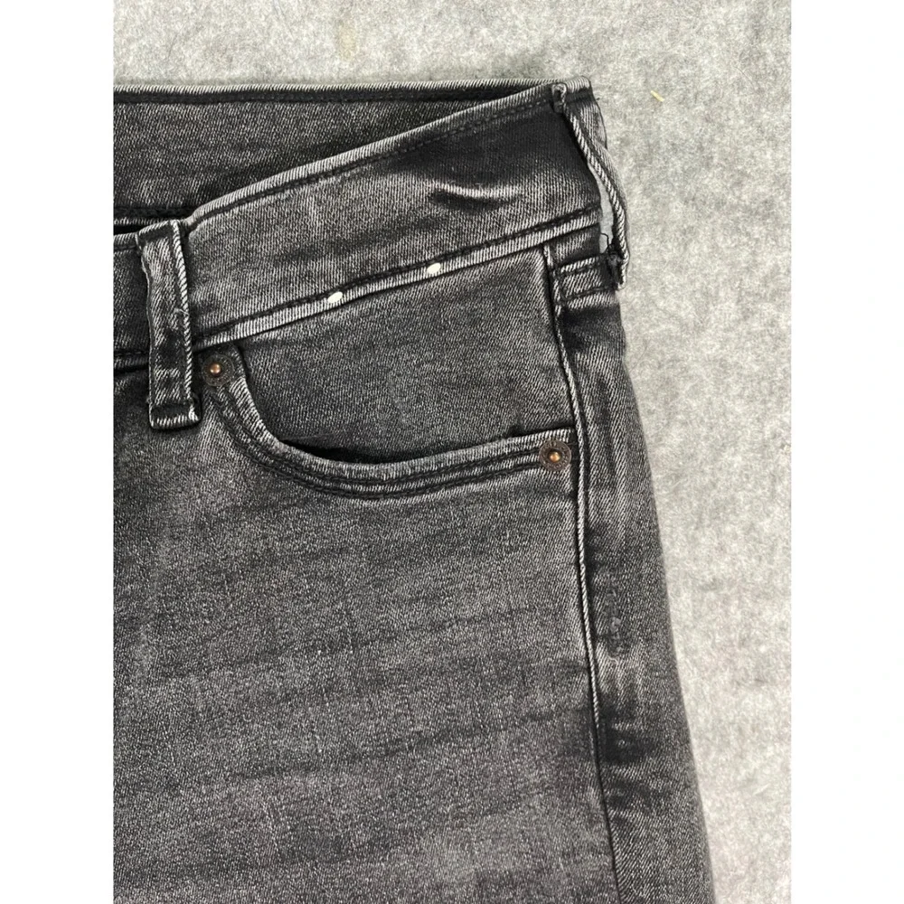 Abercrombie Kids Straight Leg Jeans Distressed Faded Black Size 13/14 Long